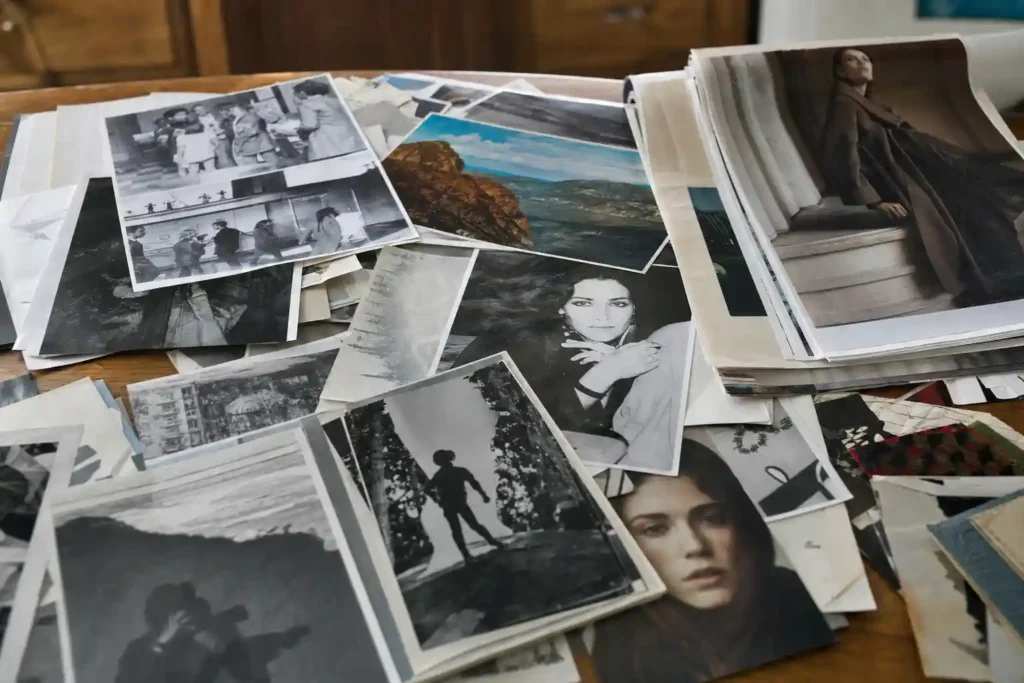 Recortes de jornais e revistas sobre uma mesa Clipping de notícias